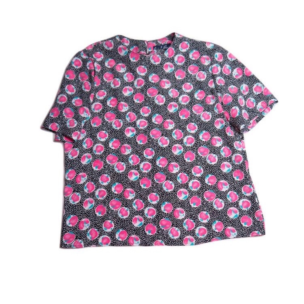 80s Vintage Rosette Blouse